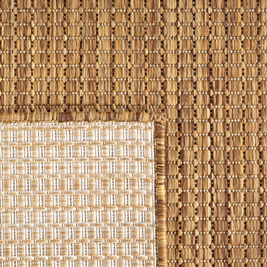 Rond effen buitenkleed - Mira Bruin/Naturel Rond effen buitenkleed - Mira Bruin/Naturel