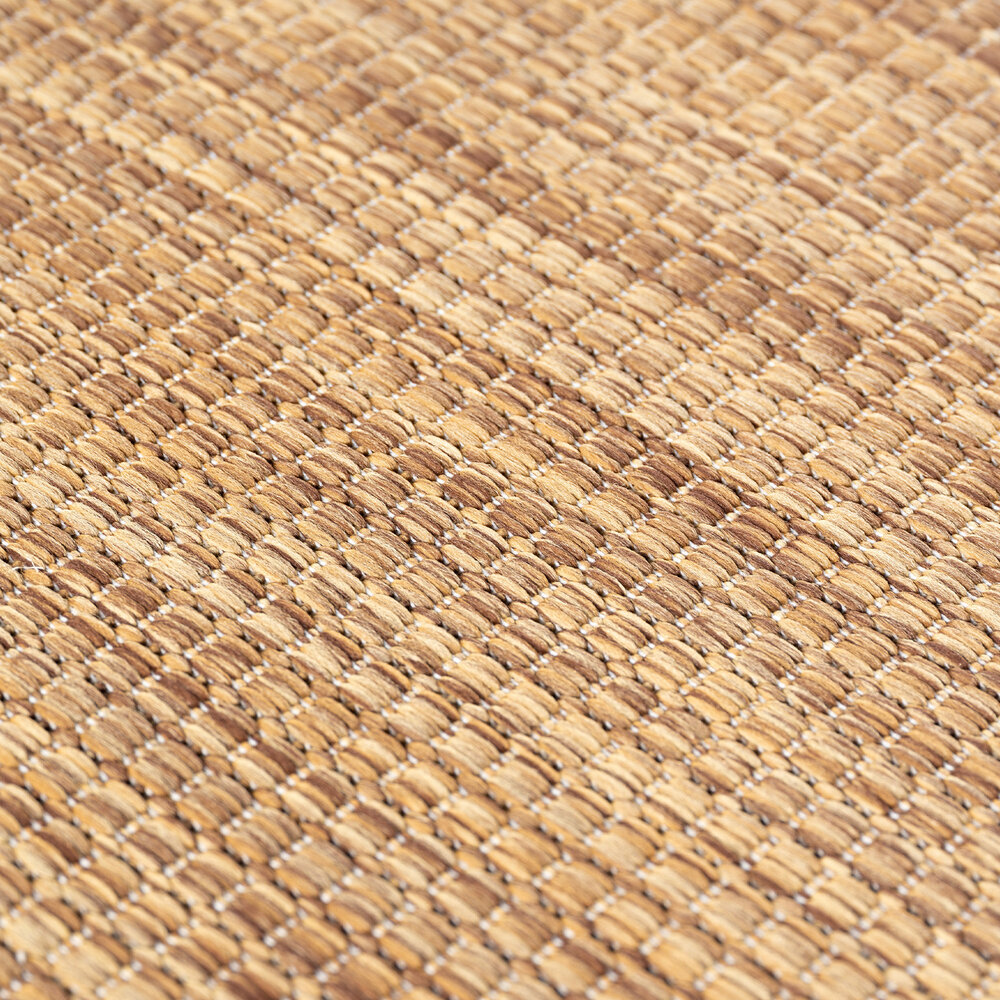 Rond effen buitenkleed - Mira Bruin/Naturel Rond effen buitenkleed - Mira Bruin/Naturel