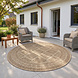 Rond Boho buitenkleed - Mira Beige Rond Boho buitenkleed - Mira Beige
