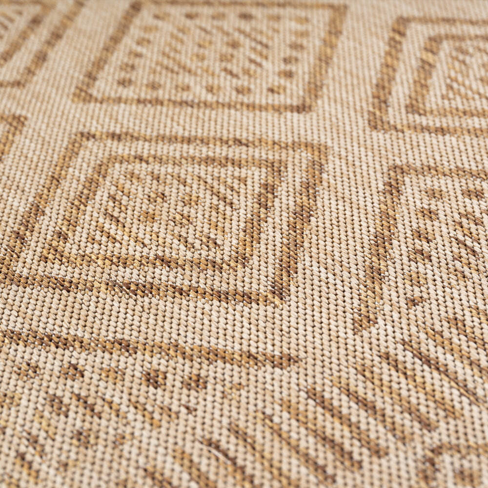 Rond Boho buitenkleed - Mira Beige Rond Boho buitenkleed - Mira Beige