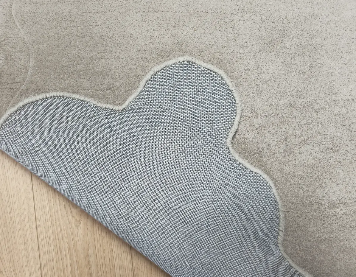 Organisch wollen vloerkleed - Natural Scallop Creme/Naturel Organisch wollen vloerkleed - Natural Scallop Creme/Naturel