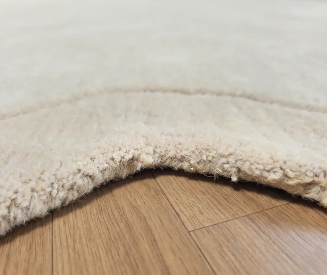 Organisch wollen vloerkleed - Natural Scallop Creme/Naturel Organisch wollen vloerkleed - Natural Scallop Creme/Naturel