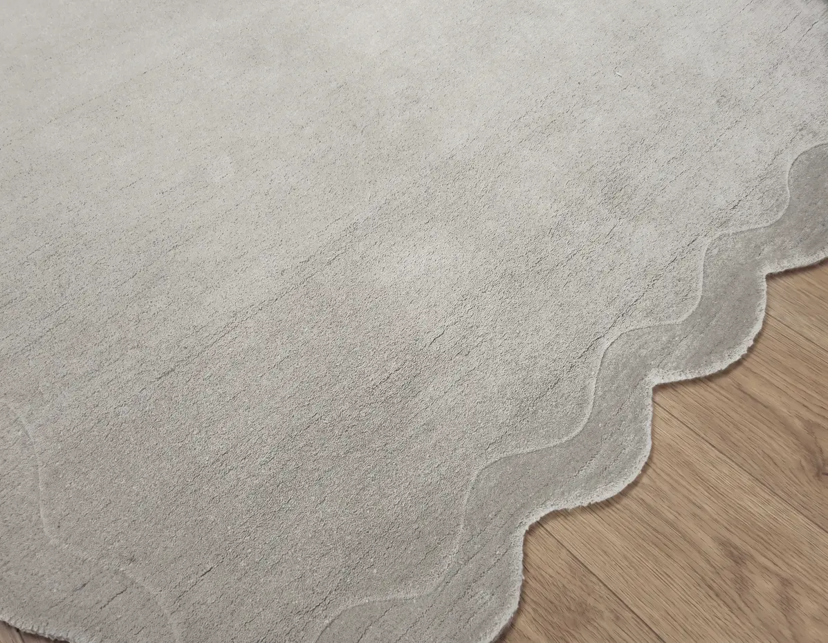 Organisch wollen vloerkleed - Natural Scallop Creme/Naturel Organisch wollen vloerkleed - Natural Scallop Creme/Naturel