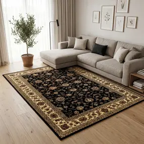 Klassiek vloerkleed - Marrakesh Zwart Klassiek vloerkleed - Marrakesh Zwart