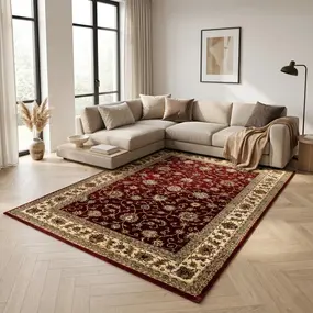 Klassiek vloerkleed - Marrakesh Rood/Beige Klassiek vloerkleed - Marrakesh Rood/Beige
