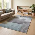 Modern geblokt vloerkleed - Broadway Blauw/Grijs