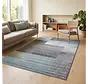 Modern geblokt vloerkleed - Broadway Blauw/Grijs