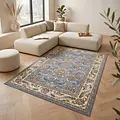 Klassiek vloerkleed - Reni Turquoise/Crème