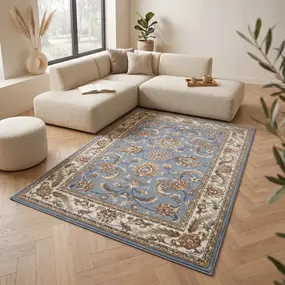 Klassiek vloerkleed - Reni Turquoise/Crème