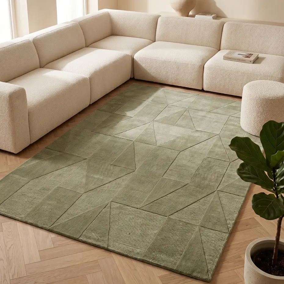 Wollen vloerkleed - Ursule Groen