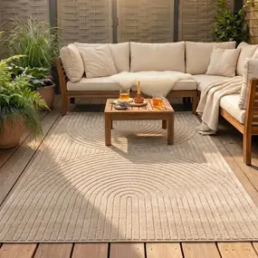 Japandi binnen- en buitenkleed - Novara Beige Japandi binnen- en buitenkleed - Novara Beige