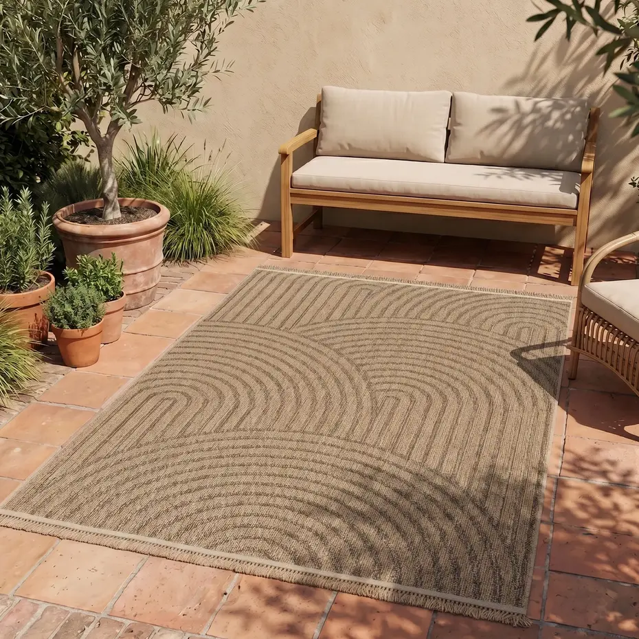 Jute buitenkleed - Colinna Japandi Beige