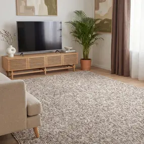 Elle Decoration Laagpolig vloerkleed - Rocco Bolletjes Taupe/Multi