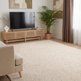 Elle Decoration Laagpolig vloerkleed - Rocco Bolletjes Crème