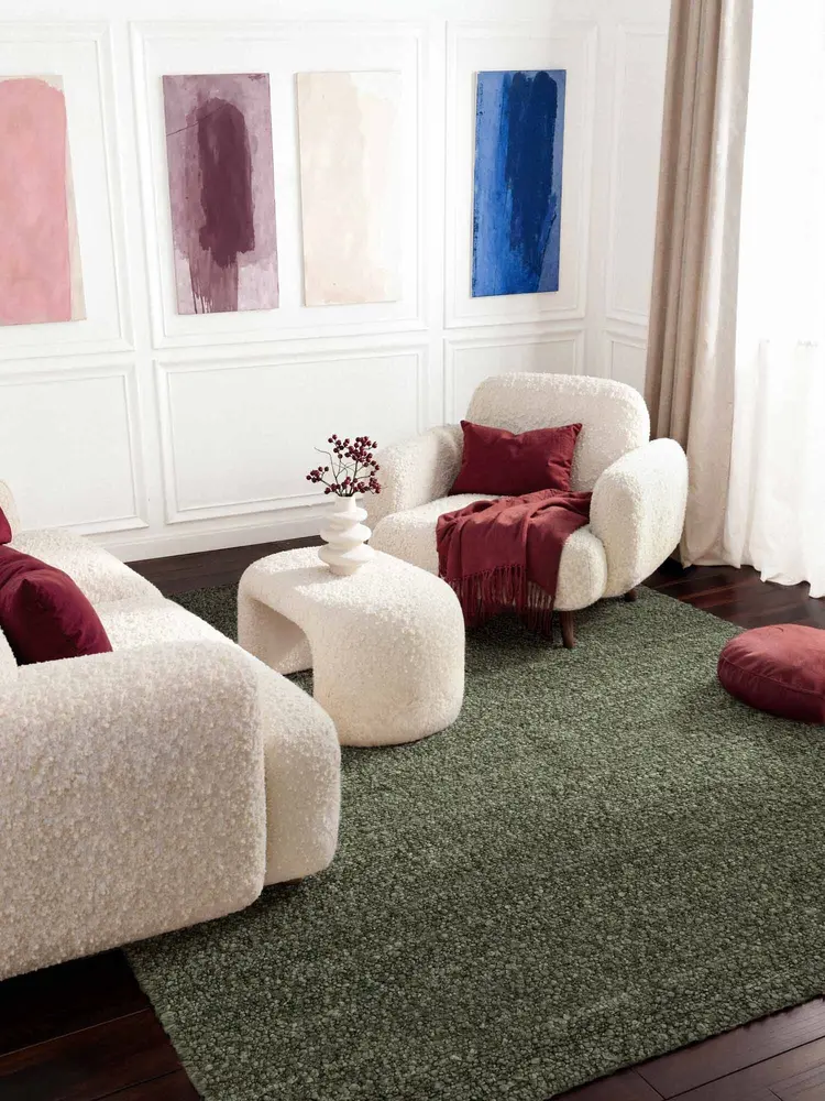 Laagpolig vloerkleed - Notting Hill Boucle Groen Laagpolig vloerkleed - Notting Hill Boucle Groen