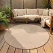 Rond Japandi binnen- en buitenkleed - Novara Beige Rond Japandi binnen- en buitenkleed - Novara Beige