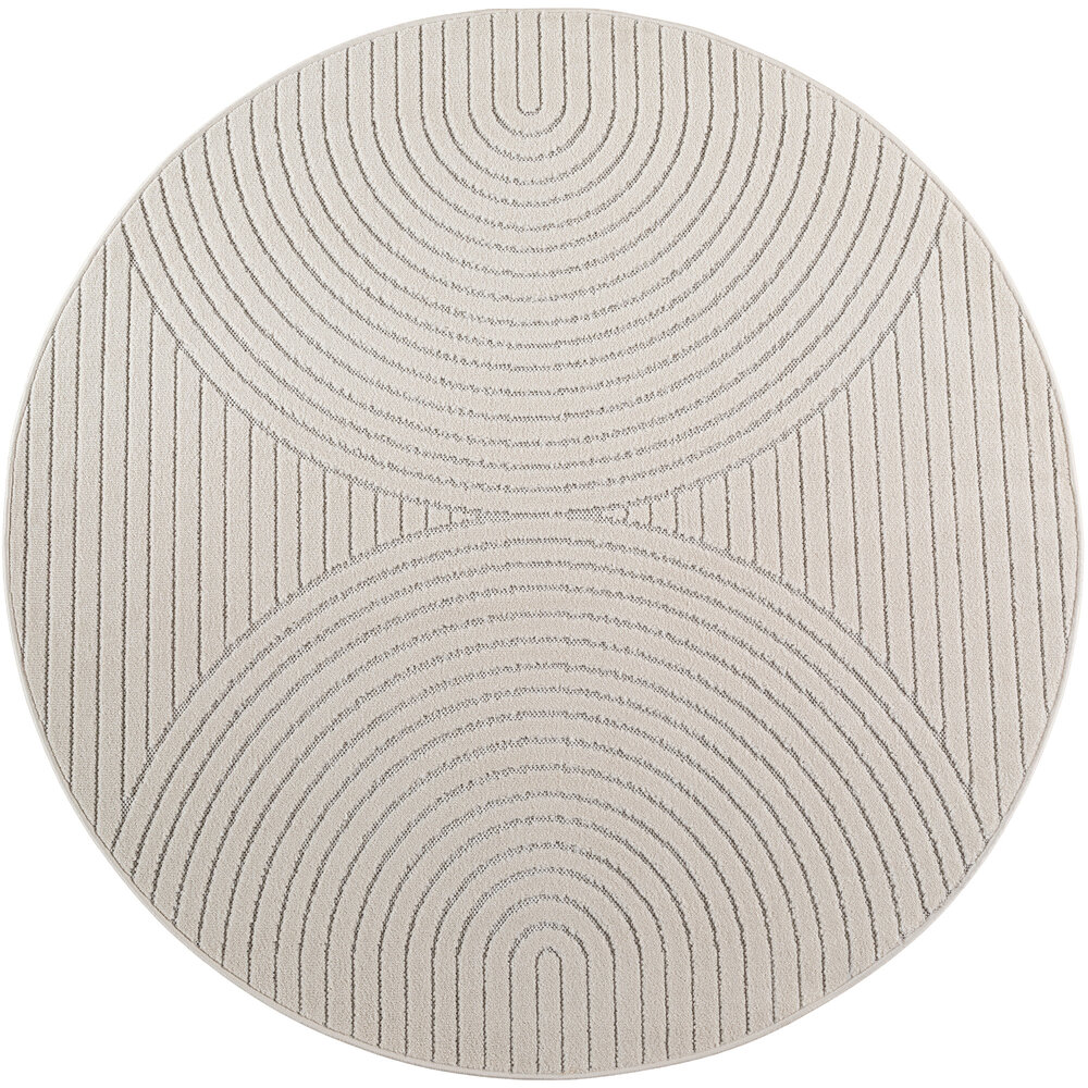 Rond Japandi binnen- en buitenkleed - Novara Creme