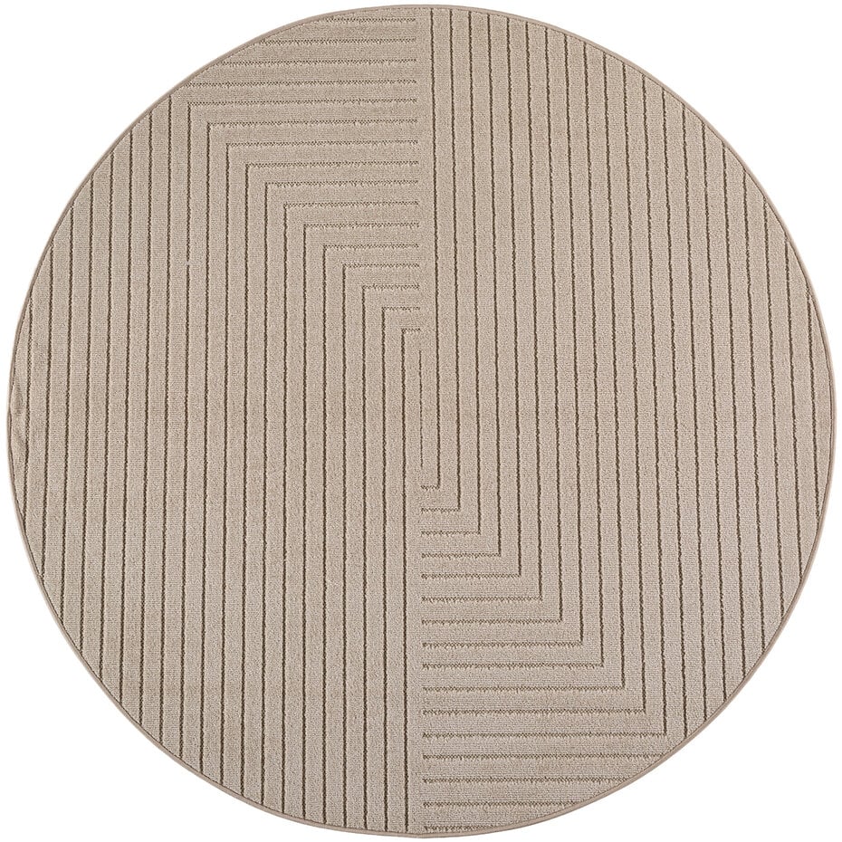 Rond modern binnen- en buitenkleed - Novara Beige