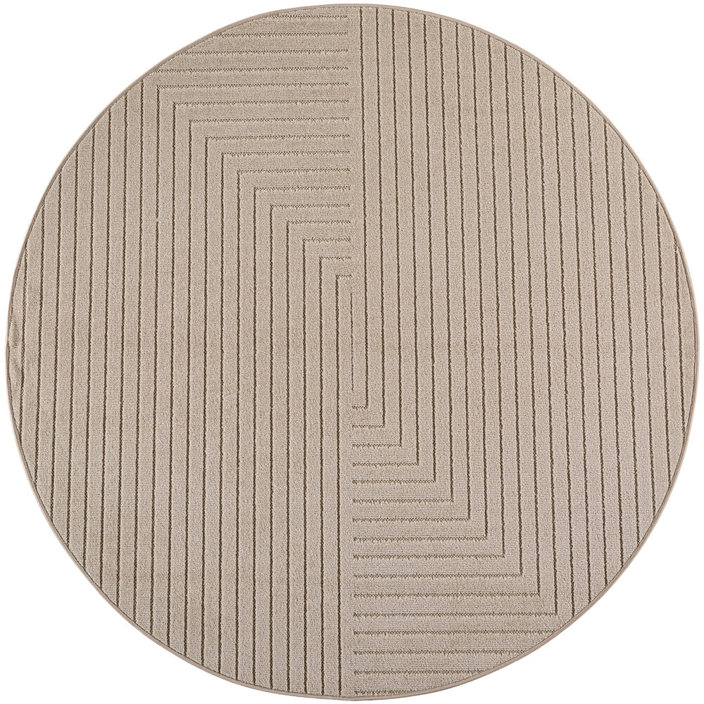 Rond modern binnen- en buitenkleed - Novara Beige