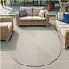 Rond modern binnen- en buitenkleed - Novara Creme Rond modern binnen- en buitenkleed - Novara Creme