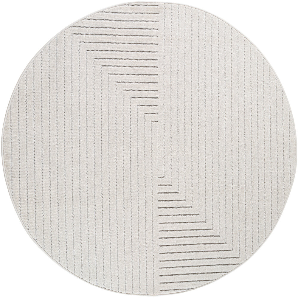 Rond modern binnen- en buitenkleed - Novara Creme Rond modern binnen- en buitenkleed - Novara Creme