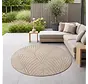 Rond botanisch binnen- en buitenkleed - Novara Beige