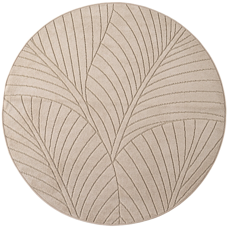 Rond botanisch binnen- en buitenkleed - Novara Beige