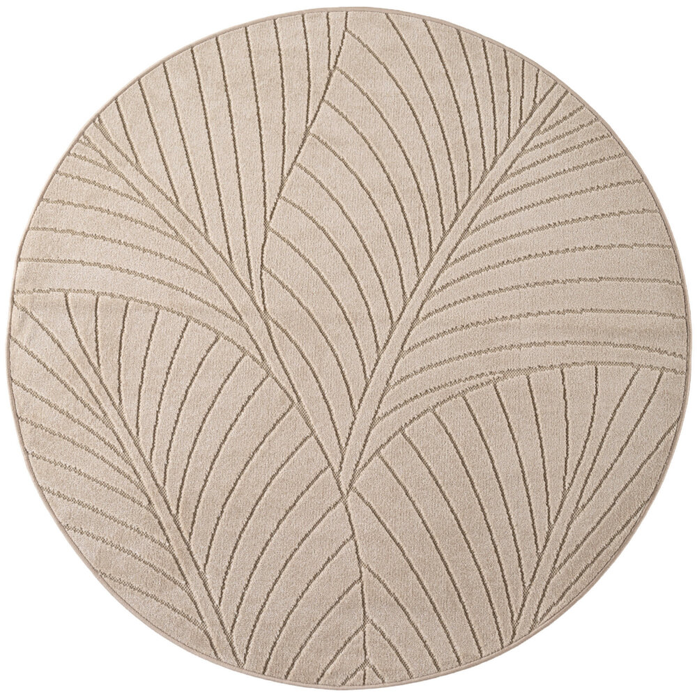 Rond botanisch binnen- en buitenkleed - Novara Beige