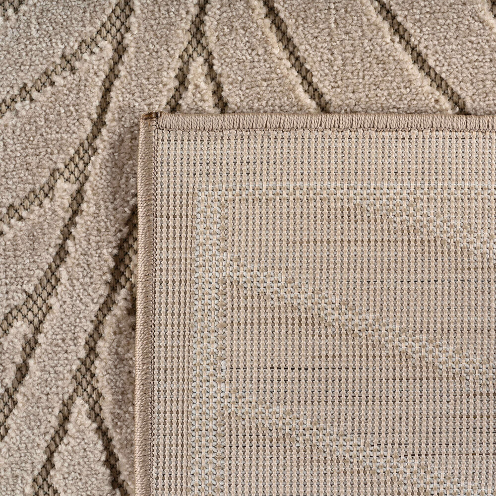 Rond botanisch binnen- en buitenkleed - Novara Beige