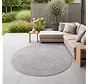 Rond botanisch binnen- en buitenkleed - Novara Grijs