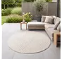 Rond botanisch binnen- en buitenkleed - Novara Creme