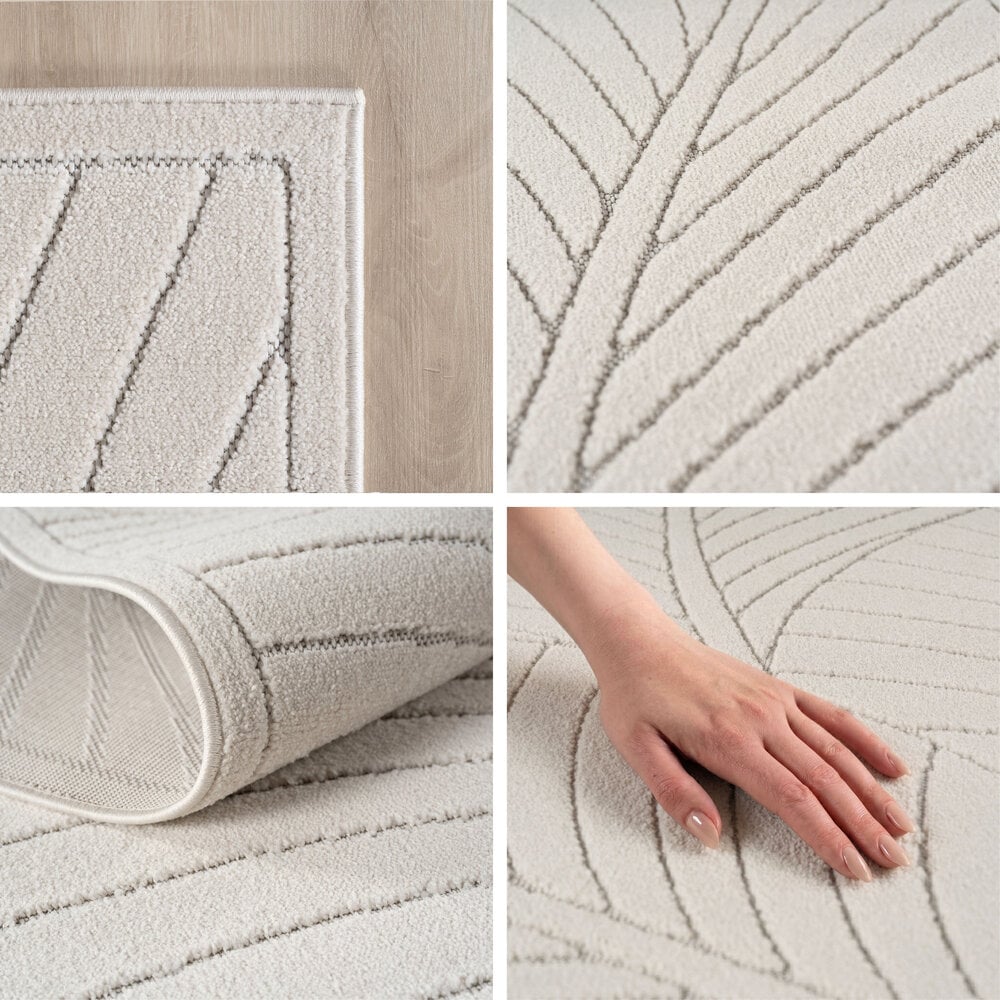 Rond botanisch binnen- en buitenkleed - Novara Creme