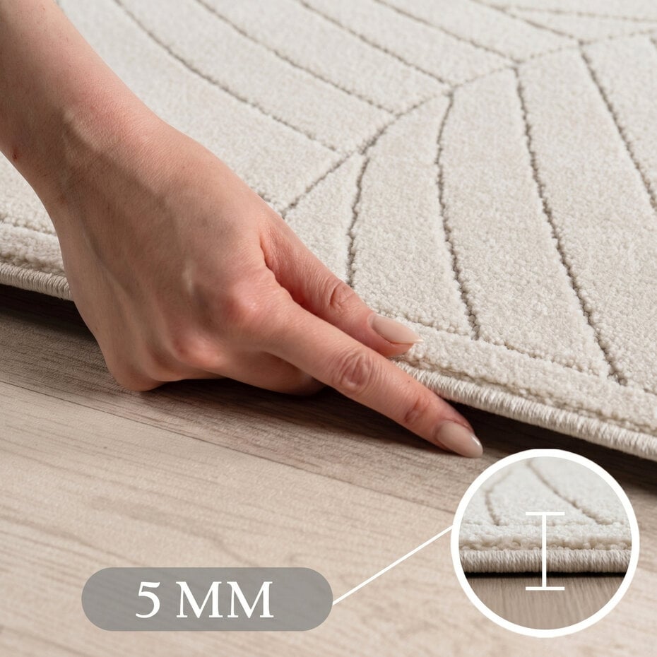 Rond botanisch binnen- en buitenkleed - Novara Creme