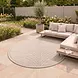 Rond palmblad binnen- en buitenkleed – Novara Beige
