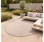 Rond palmblad binnen- en buitenkleed – Novara Beige