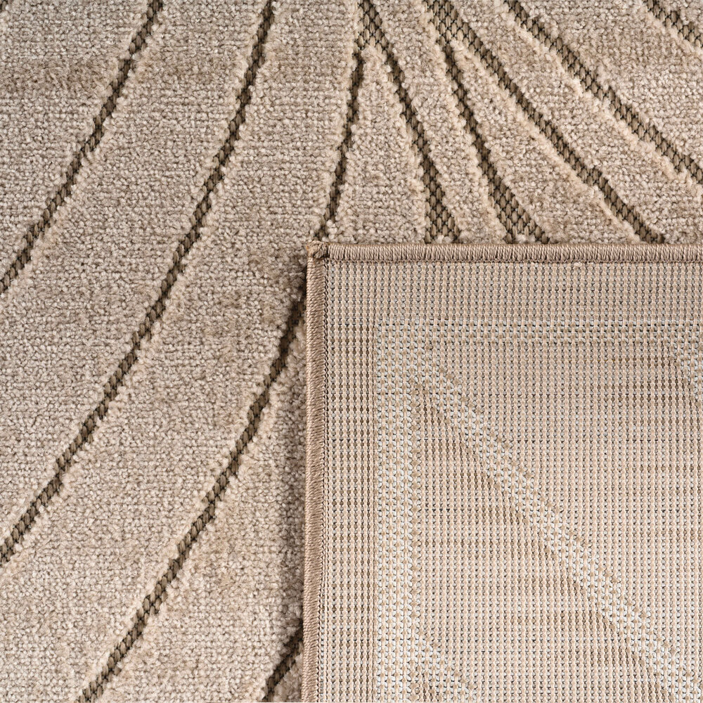 Rond palmblad binnen- en buitenkleed – Novara Beige