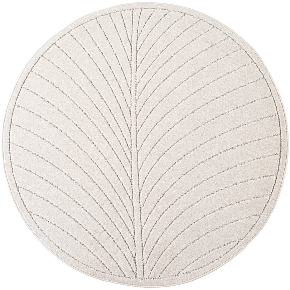 Rond palmblad binnen- en buitenkleed – Novara Creme Rond palmblad binnen- en buitenkleed – Novara Creme