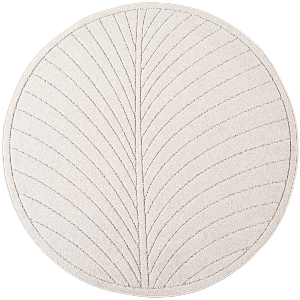 Rond palmblad binnen- en buitenkleed – Novara Creme Rond palmblad binnen- en buitenkleed – Novara Creme
