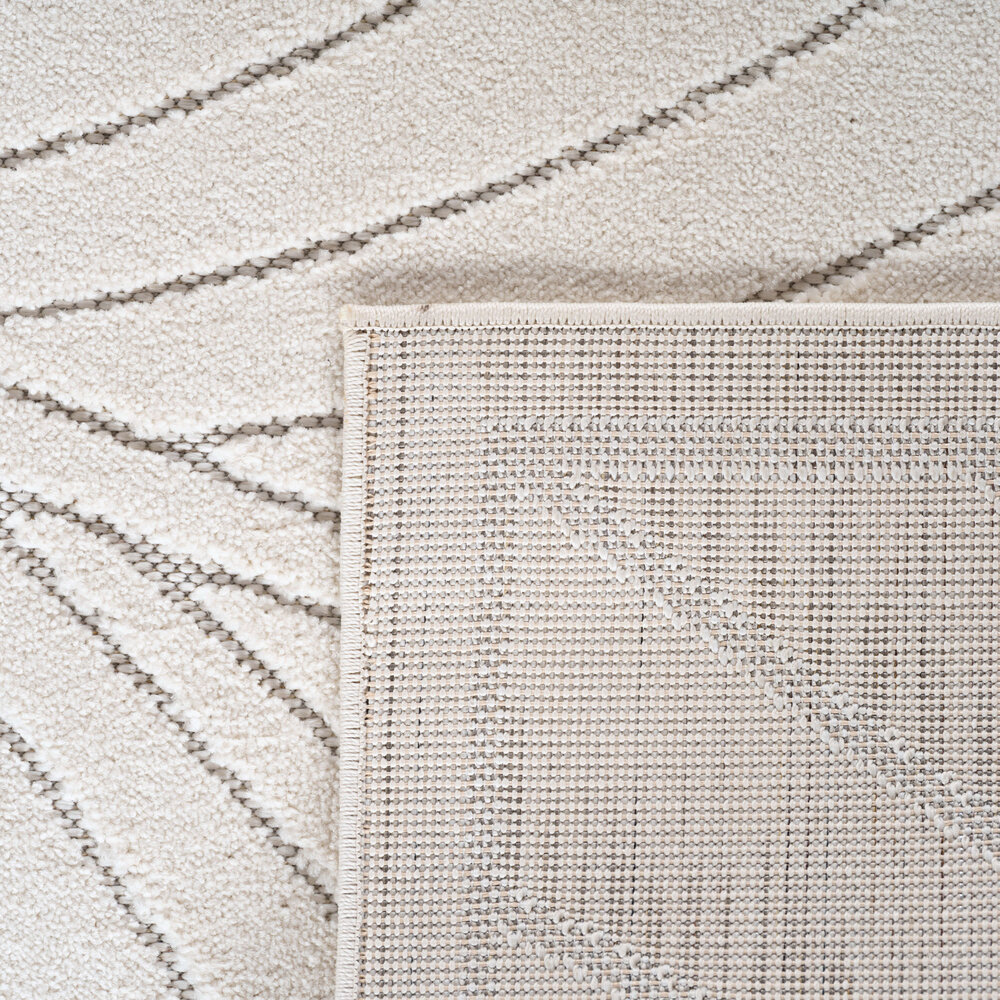Rond palmblad binnen- en buitenkleed – Novara Creme Rond palmblad binnen- en buitenkleed – Novara Creme