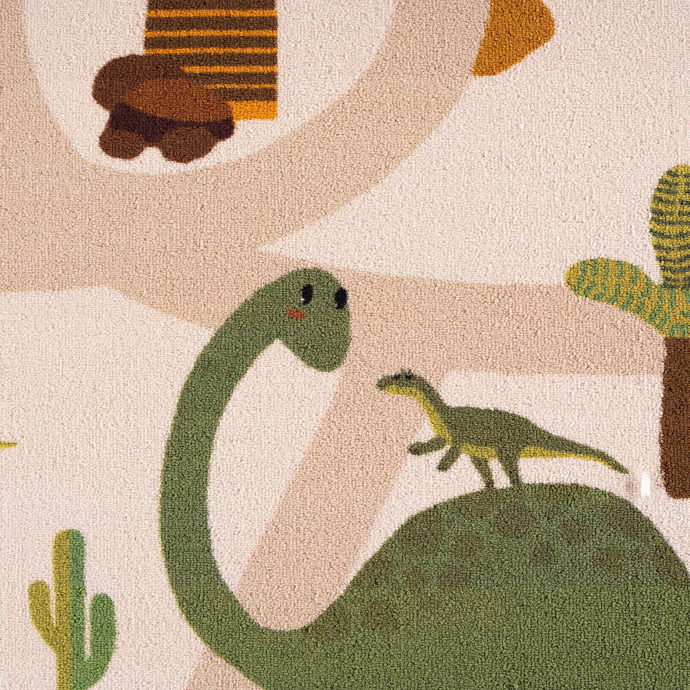 Kinderkamer vloerkleed - Coco Dino Beige/Kleurrijk Kinderkamer vloerkleed - Coco Dino Beige/Kleurrijk