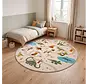 Rond kinderkamer vloerkleed - Coco Dino Beige/Kleurrijk