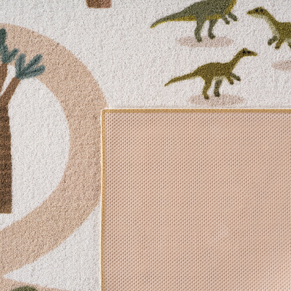 Kinderkamer vloerkleed - Coco Dino Creme/Kleurrijk Kinderkamer vloerkleed - Coco Dino Creme/Kleurrijk