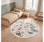 Rond kinderkamer vloerkleed - Coco Dino Creme/Kleurrijk