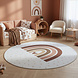 Rond kinderkamer vloerkleed - Coco Regenboog Creme/Roze Rond kinderkamer vloerkleed - Coco Regenboog Creme/Roze