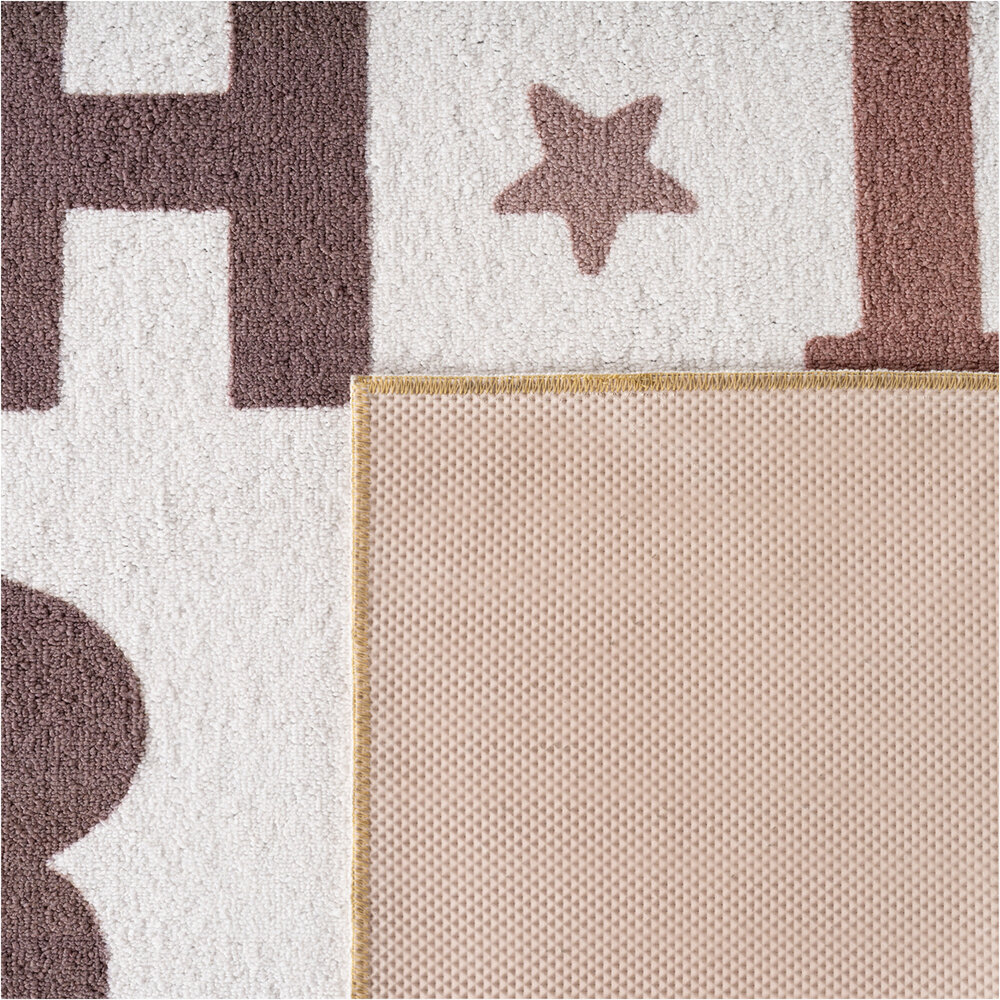Rond kinderkamer vloerkleed - Coco Alfabet Creme/Kleurrijk Rond kinderkamer vloerkleed - Coco Alfabet Creme/Kleurrijk