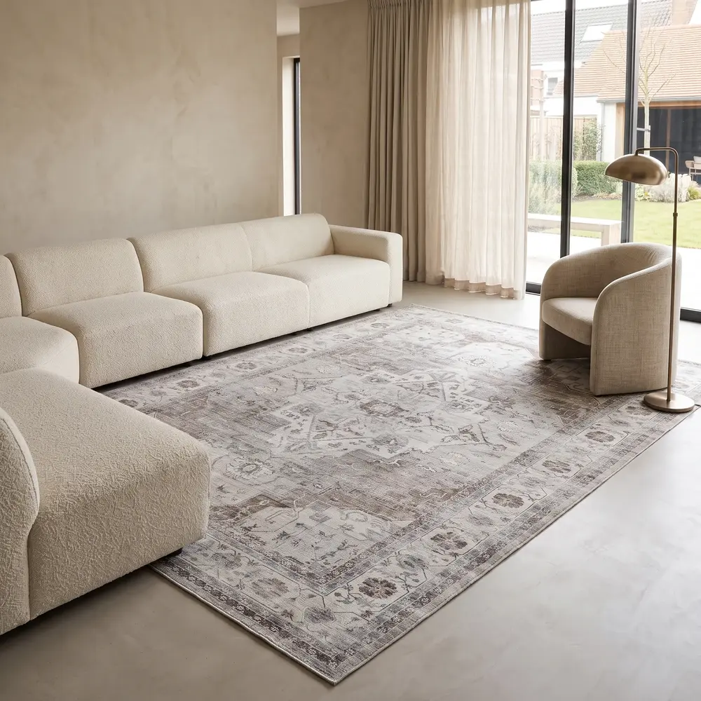 Vintage vloerkleed - Burano Taupe/Grijs/Beige