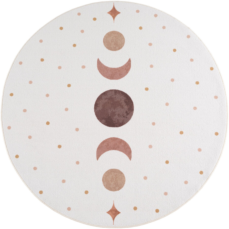 Rond kinderkamer vloerkleed - Coco Maan Creme Rond kinderkamer vloerkleed - Coco Maan Creme