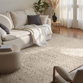 Elle Decoration Wollen vloerkleed - Lyon Creme/Bruin Elle Decoration Wollen vloerkleed - Lyon Creme/Bruin