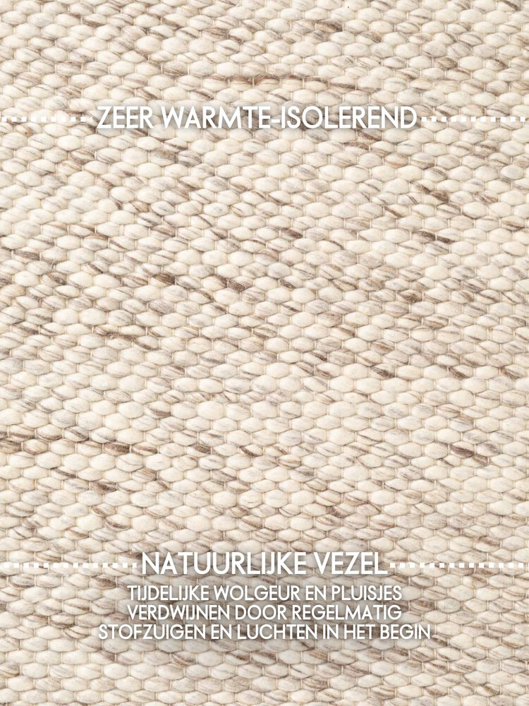 Wollen vloerkleed - Lyon Creme/Bruin Wollen vloerkleed - Lyon Creme/Bruin