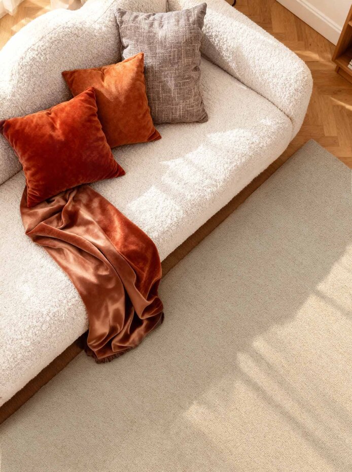 Wollen vloerkleed - Puristic Boucle Lichtbeige Wollen vloerkleed - Puristic Boucle Lichtbeige